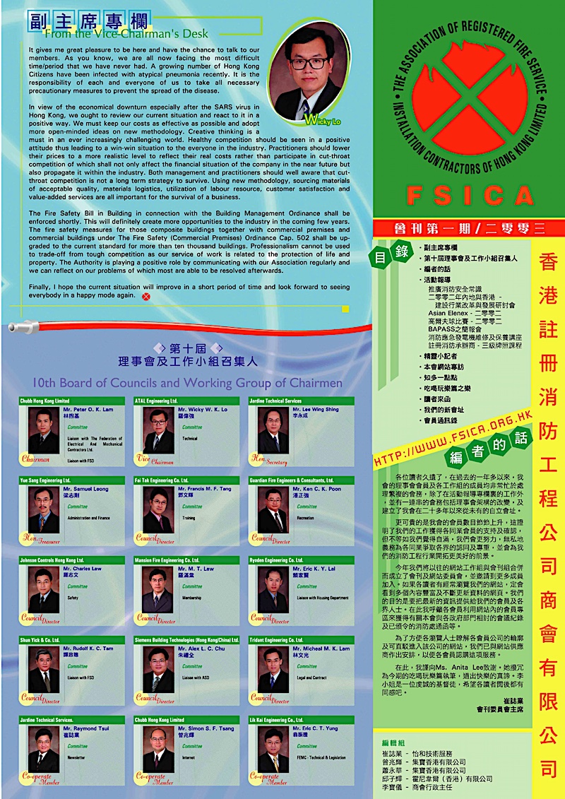 Fsica Newsletter 2003 Issue 01 Cover